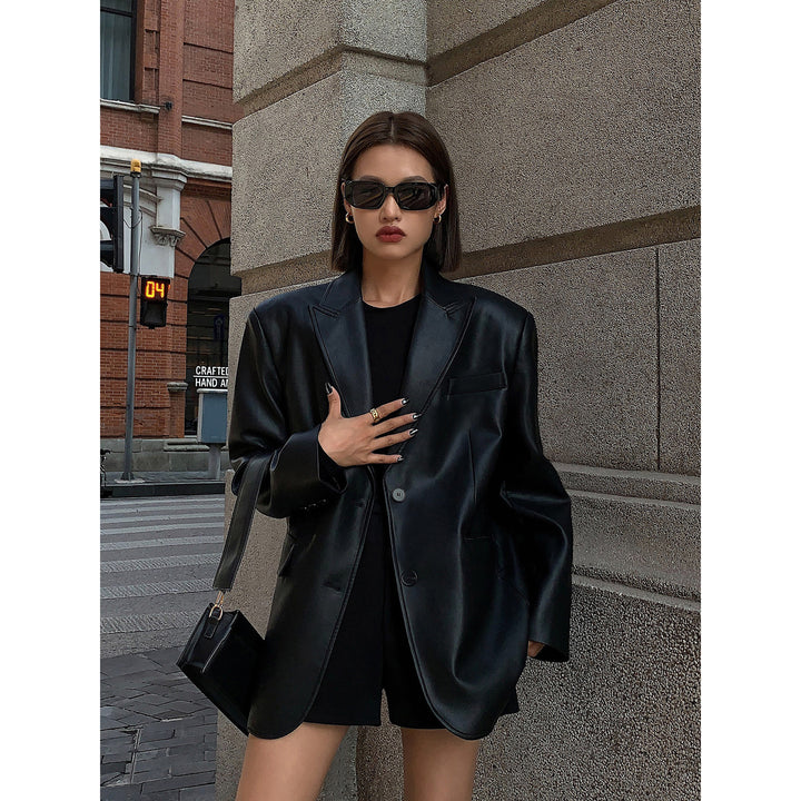 Tiffany™ - Deri blazer ceket