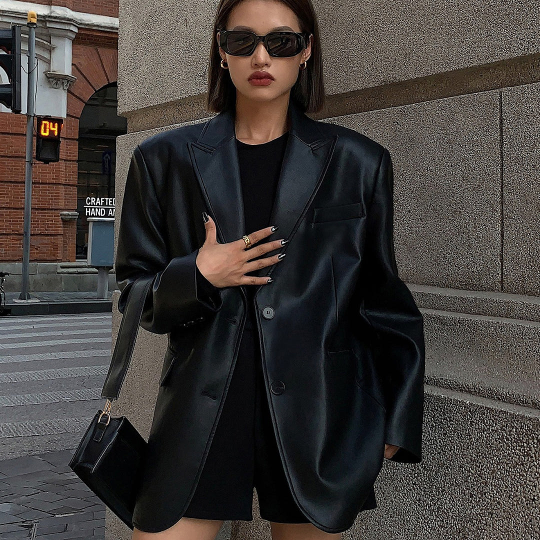 Tiffany™ - Deri blazer ceket